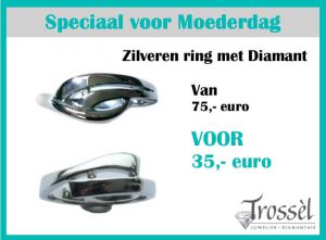 zilveren ring met diamant