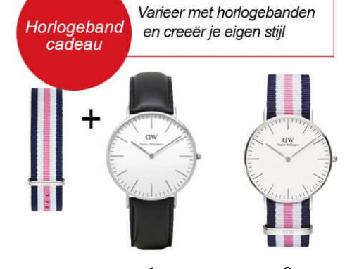 GRATIS horlogeband bij aankoop Daniel Wellington